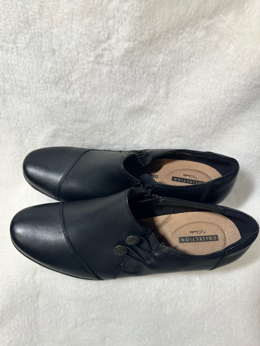Black Slip-On Leather Comfort Shoes